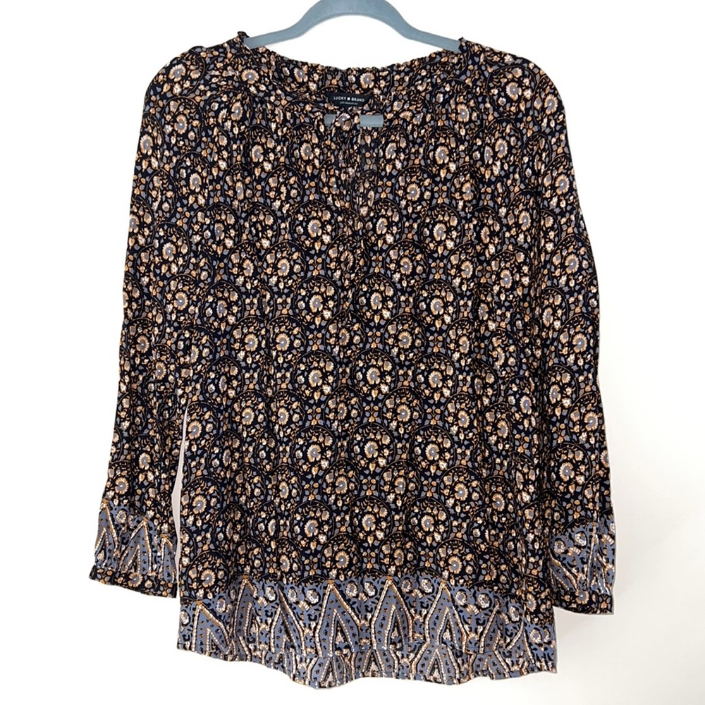 Lucky Brand Floral Long Sleeve Blouse size M